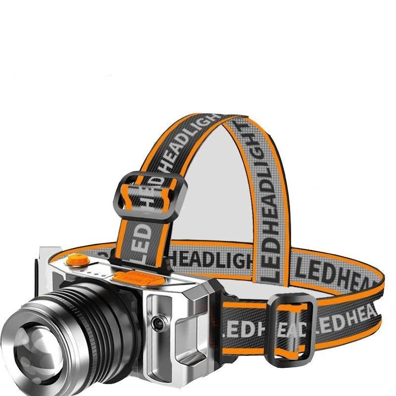 Lampe frontale à LED rechargeable, réglable, lumière puissante, zoomable, longue portée, étanche, super lumineuse, pour la randonnée, la pêche de nuit, l'extérieur, lampe de mineur