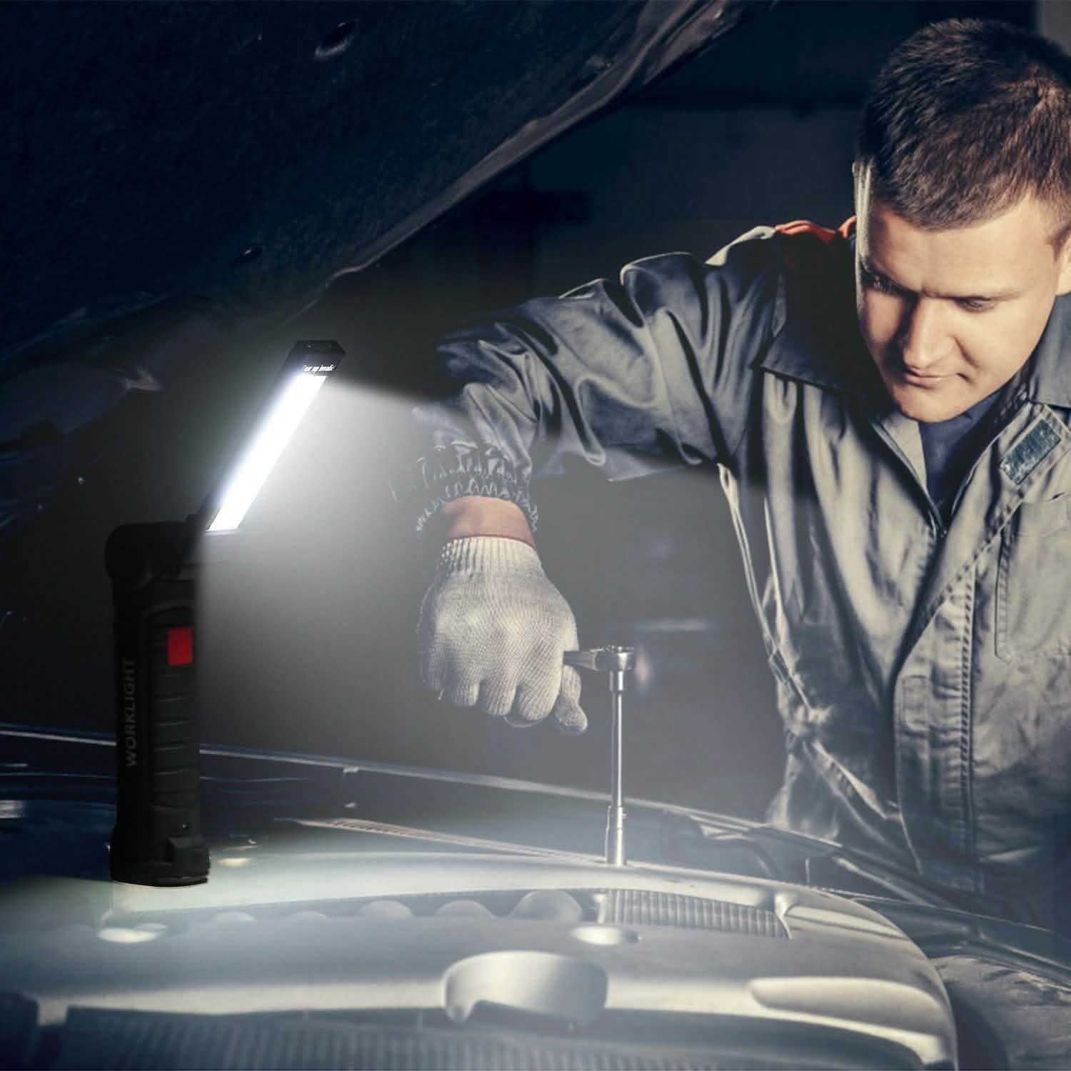 Lampe de travail COB LED rechargeable pliable fine