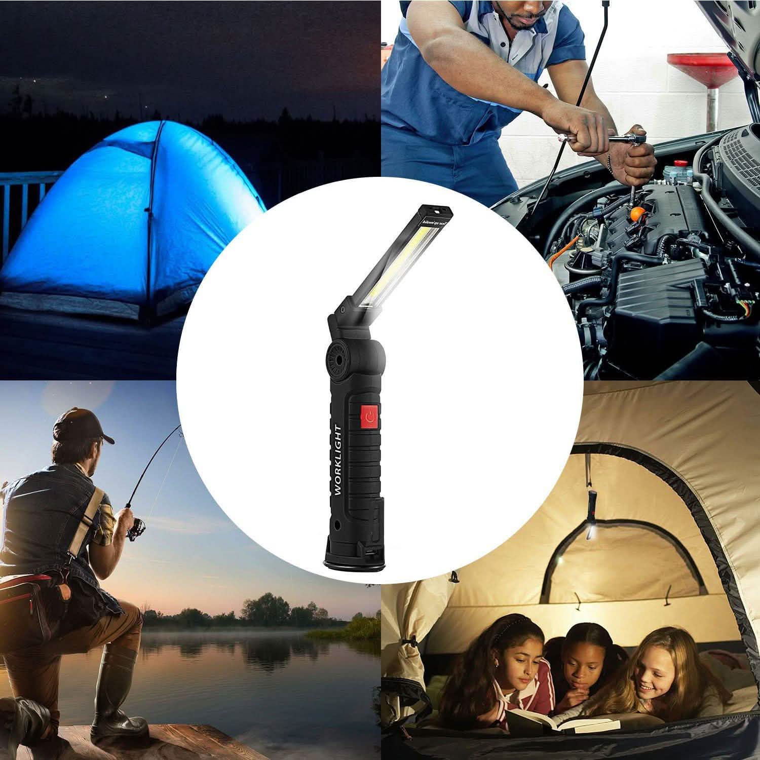 Lampe de travail COB LED rechargeable pliable fine