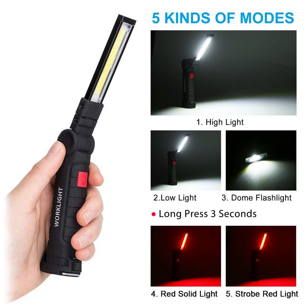Lampe de travail COB LED rechargeable pliable fine