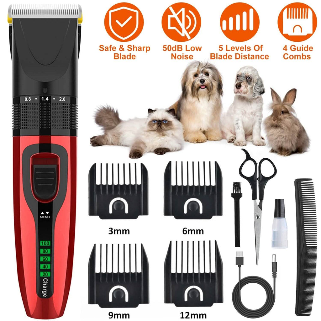 Trousse de toilettage sans fil rechargeable pour animaux de compagnie