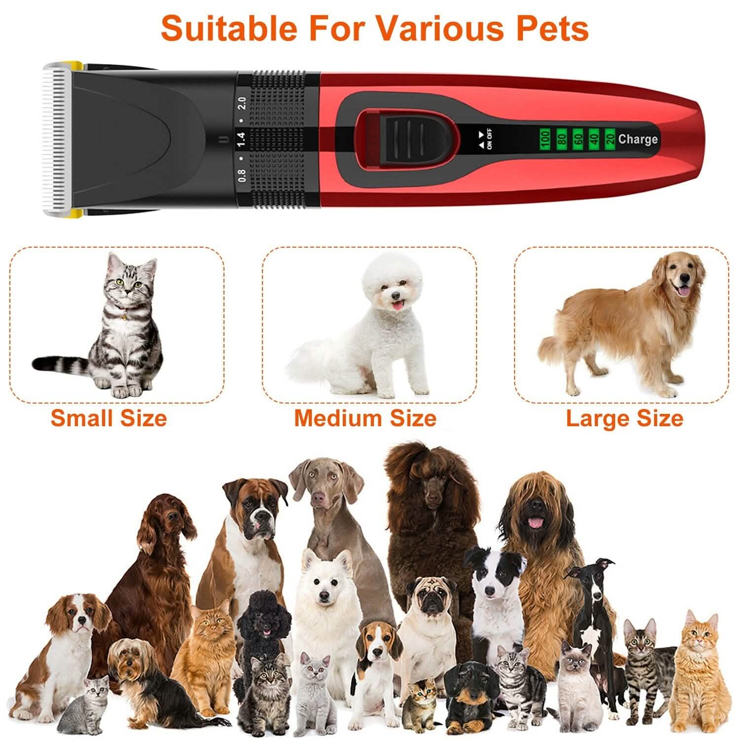 Trousse de toilettage sans fil rechargeable pour animaux de compagnie