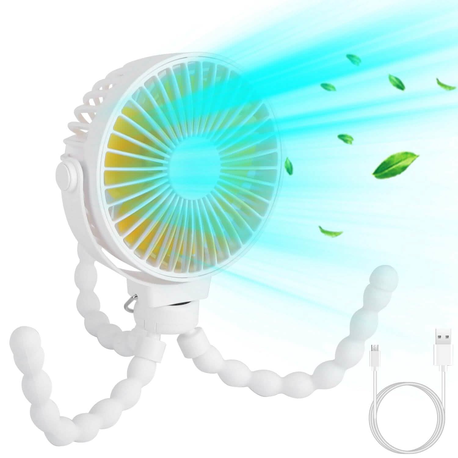 Ventilateur portatif rechargeable avec trépied flexible