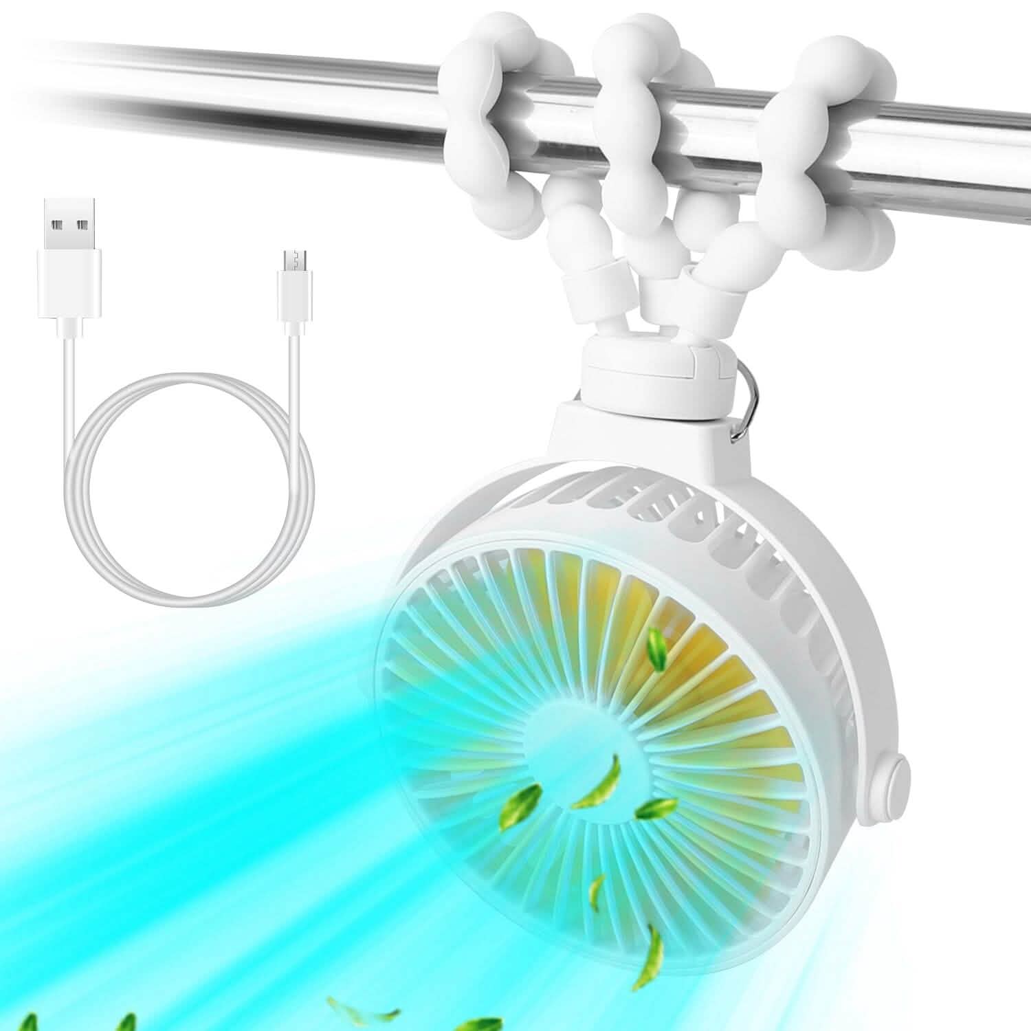 Ventilateur portatif rechargeable avec trépied flexible
