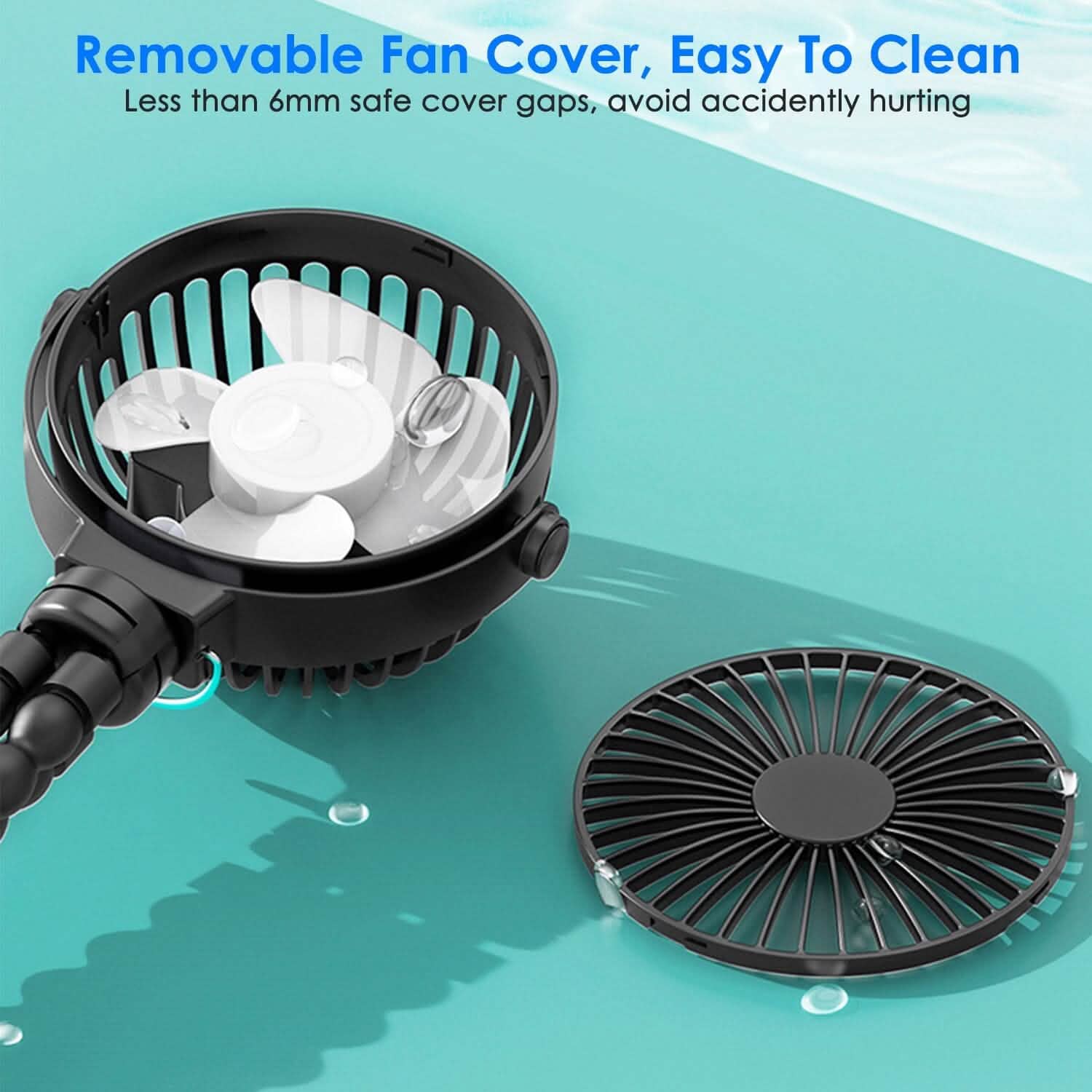 Ventilateur portatif rechargeable avec trépied flexible