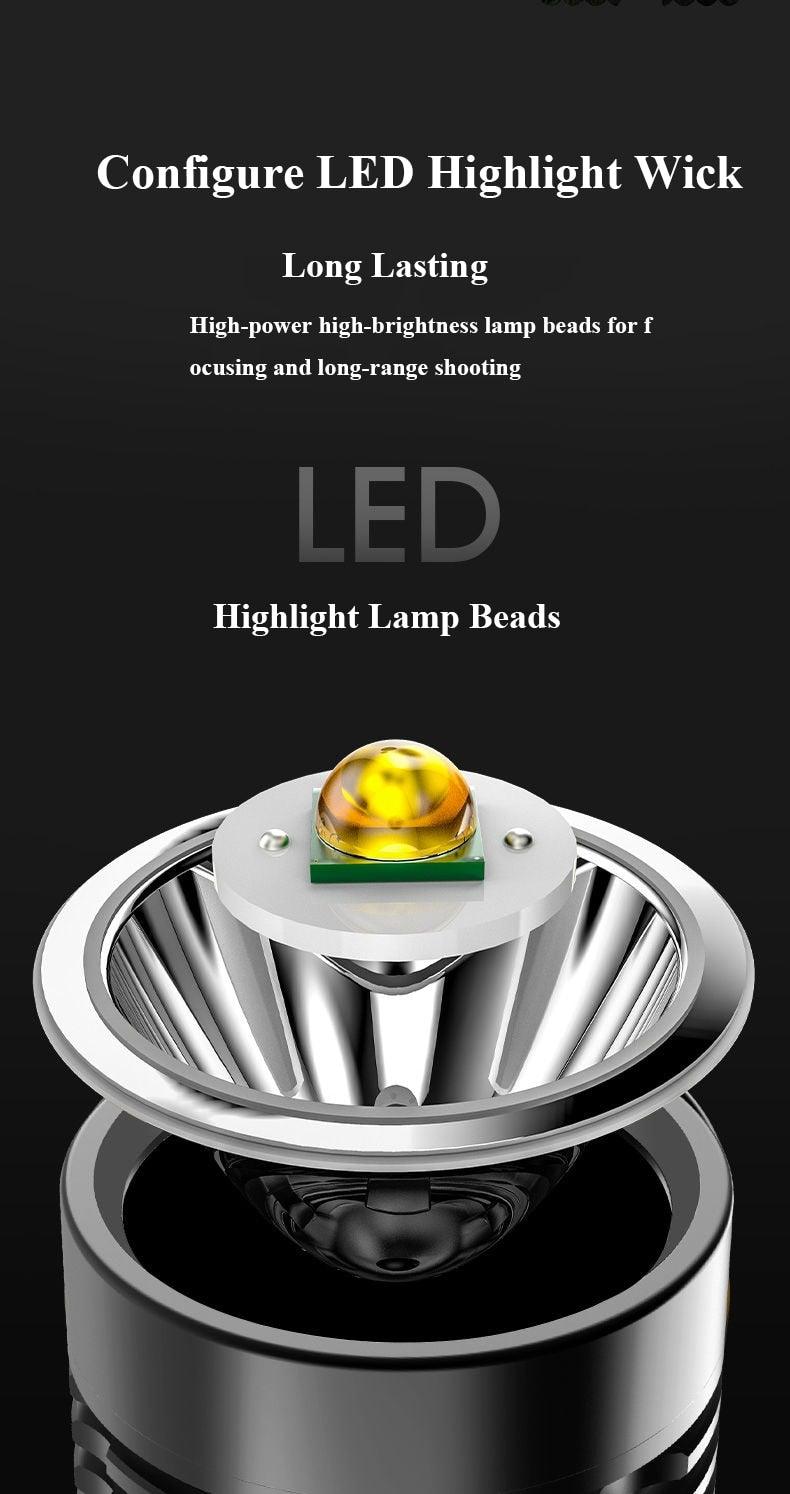 Lampes de poche rechargeables étanches 3 modes Interrupteur puissant projecteur haute luminosité Lampe de poche LED portable haute puissance étanche Utilisation à la maison et en extérieur de longue durée