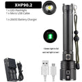 Lampe de poche LED rechargeable à haut lumen, USB, ultra-lumineuse, réglable, puissante, zoomable, résistante à l'eau pour un usage quotidien à la maison et en extérieur (camping, randonnée, course à pied)