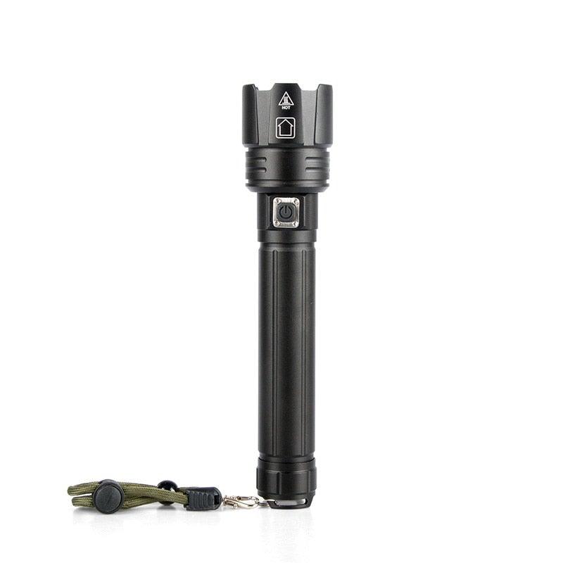 Lampe de poche LED rechargeable à haut lumen, USB, ultra-lumineuse, réglable, puissante, zoomable, résistante à l'eau pour un usage quotidien à la maison et en extérieur (camping, randonnée, course à pied)