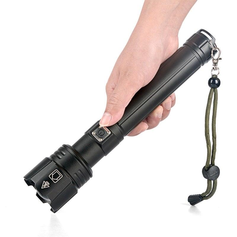 Lampe de poche LED rechargeable à haut lumen, USB, ultra-lumineuse, réglable, puissante, zoomable, résistante à l'eau pour un usage quotidien à la maison et en extérieur (camping, randonnée, course à pied)
