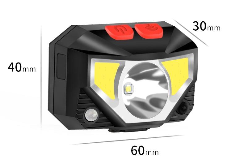Lampe frontale rechargeable LED puissante, USB, étanche, avec détecteur de mouvement, pour adultes et enfants, pour le camping, la course, le cyclisme et la pêche