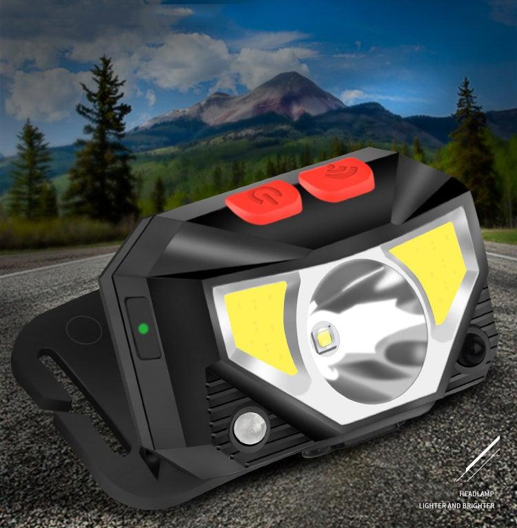 Lampe frontale rechargeable LED puissante, USB, étanche, avec détecteur de mouvement, pour adultes et enfants, pour le camping, la course, le cyclisme et la pêche