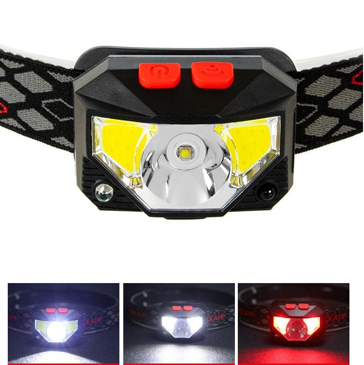 Lampe frontale rechargeable LED puissante, USB, étanche, avec détecteur de mouvement, pour adultes et enfants, pour le camping, la course, le cyclisme et la pêche