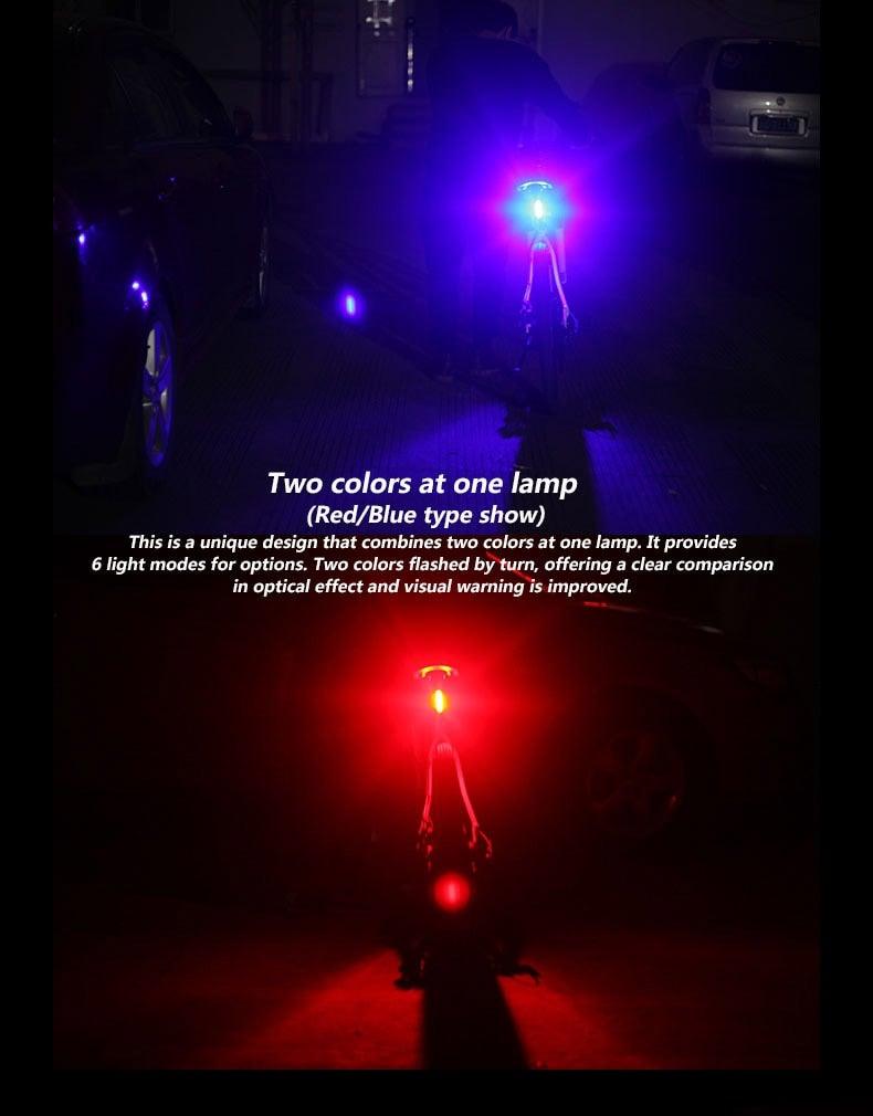 Feu arrière de vélo VTT LED USB rechargeable, feu de sécurité, lampe arrière de vélo rouge haute intensité, accessoires LED, compatible avec tous les vélos de route et casques