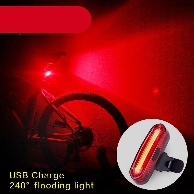Feu arrière de vélo VTT LED USB rechargeable, feu de sécurité, lampe arrière de vélo rouge haute intensité, accessoires LED, compatible avec tous les vélos de route et casques