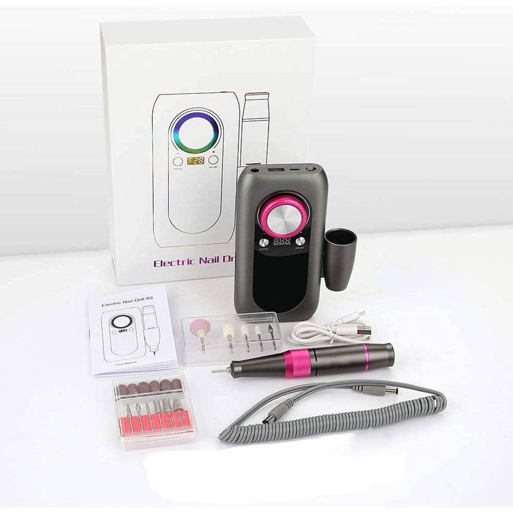 Kit de ponceuse à ongles rechargeable avec batterie externe de 2000 mAh