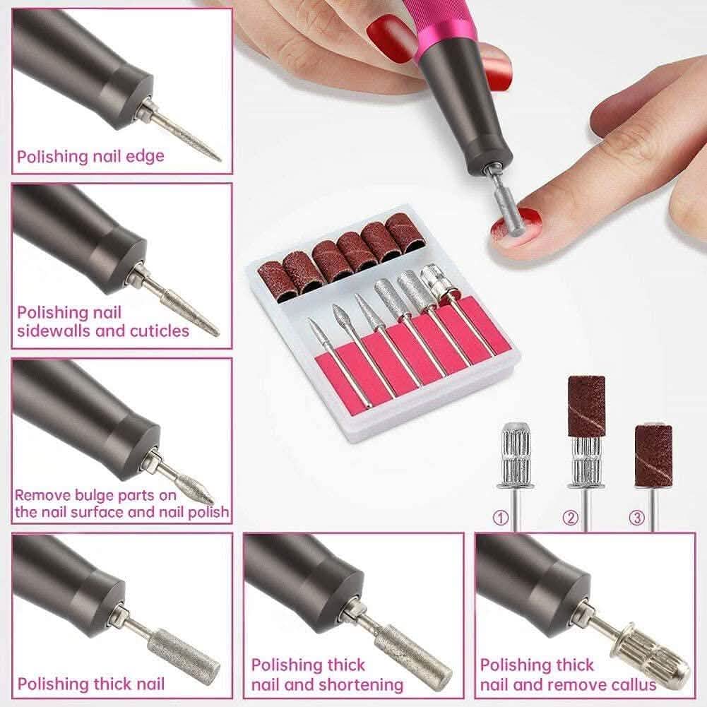 Kit de ponceuse à ongles rechargeable avec batterie externe de 2000 mAh