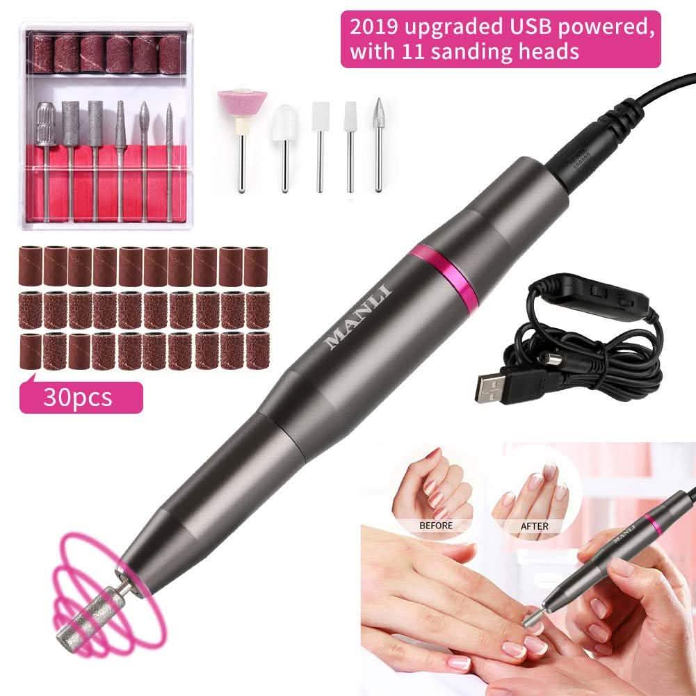Kit de ponceuse à ongles rechargeable avec batterie externe de 2000 mAh