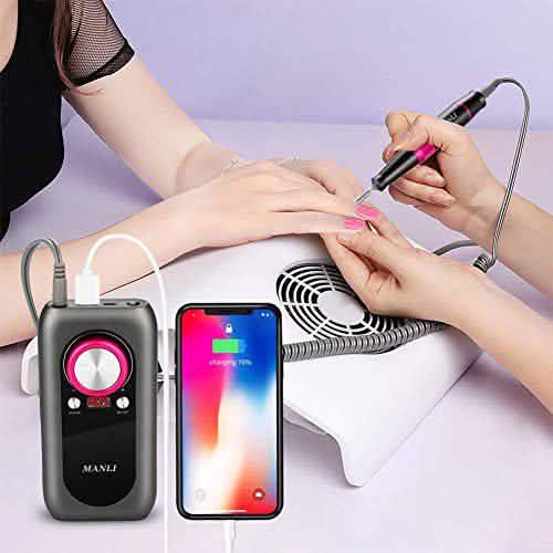 Kit de ponceuse à ongles rechargeable avec batterie externe de 2000 mAh