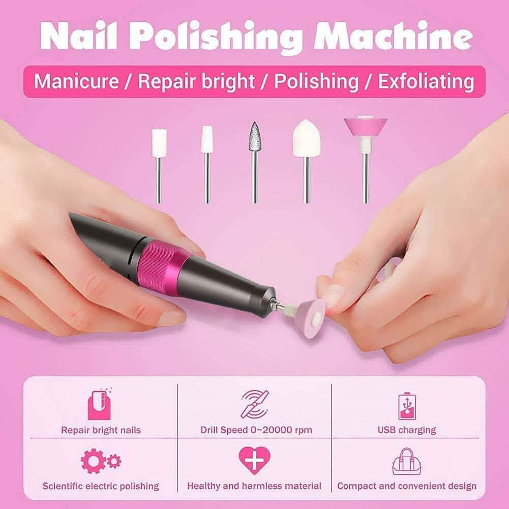 Kit de ponceuse à ongles rechargeable avec batterie externe de 2000 mAh