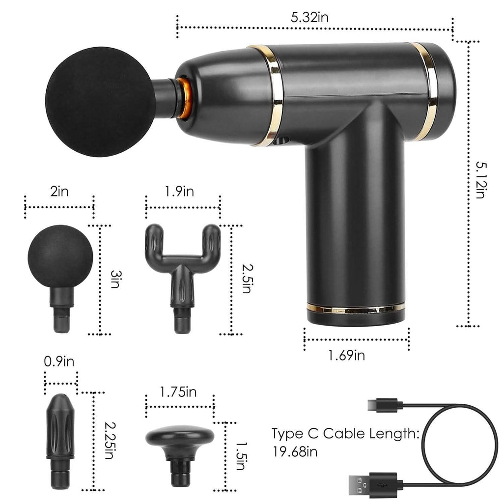 Pistolet de massage à percussion rechargeable