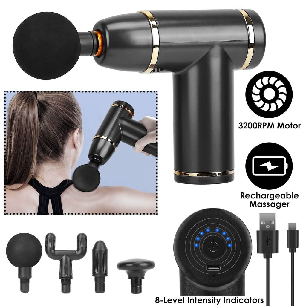 Pistolet de massage à percussion rechargeable