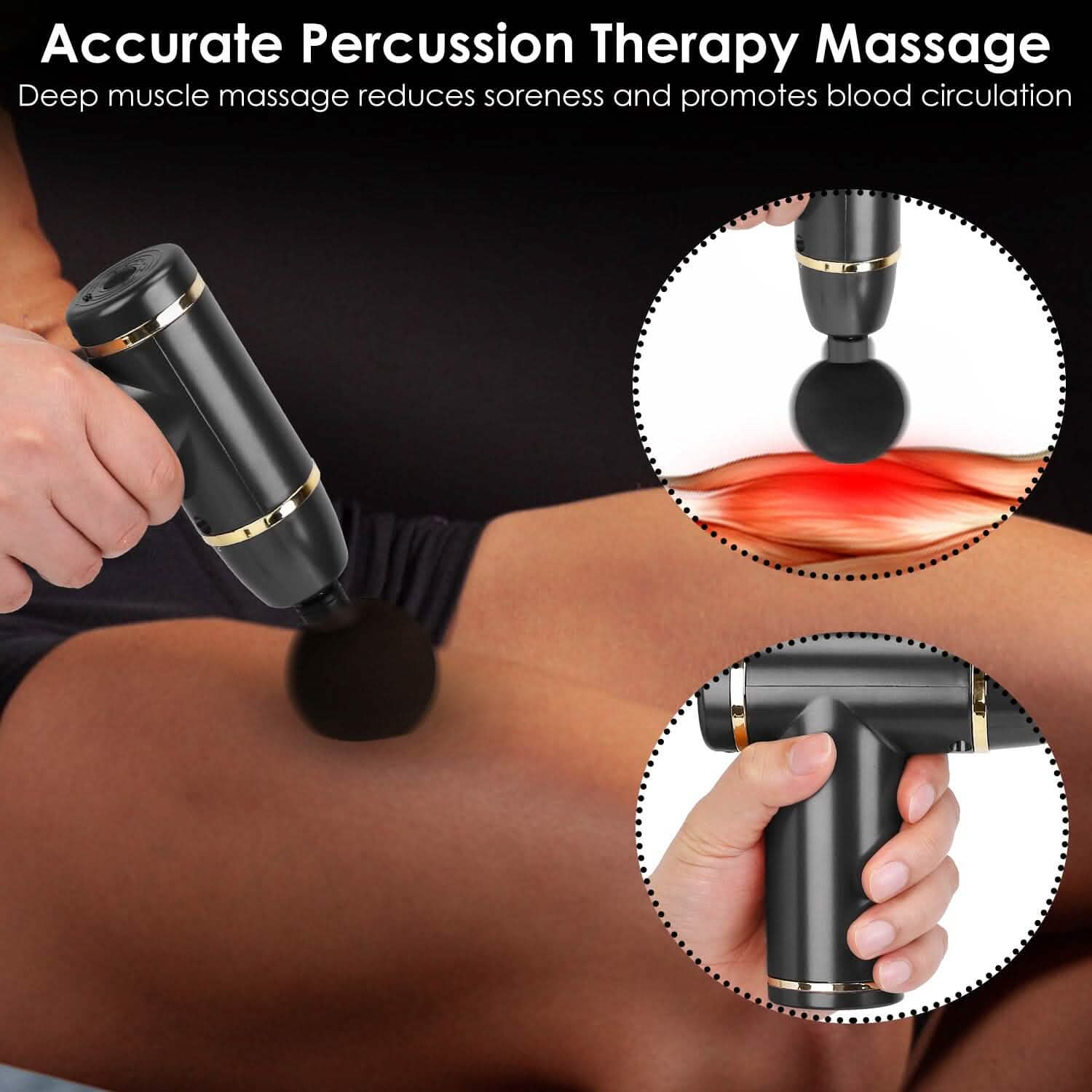Pistolet de massage à percussion rechargeable