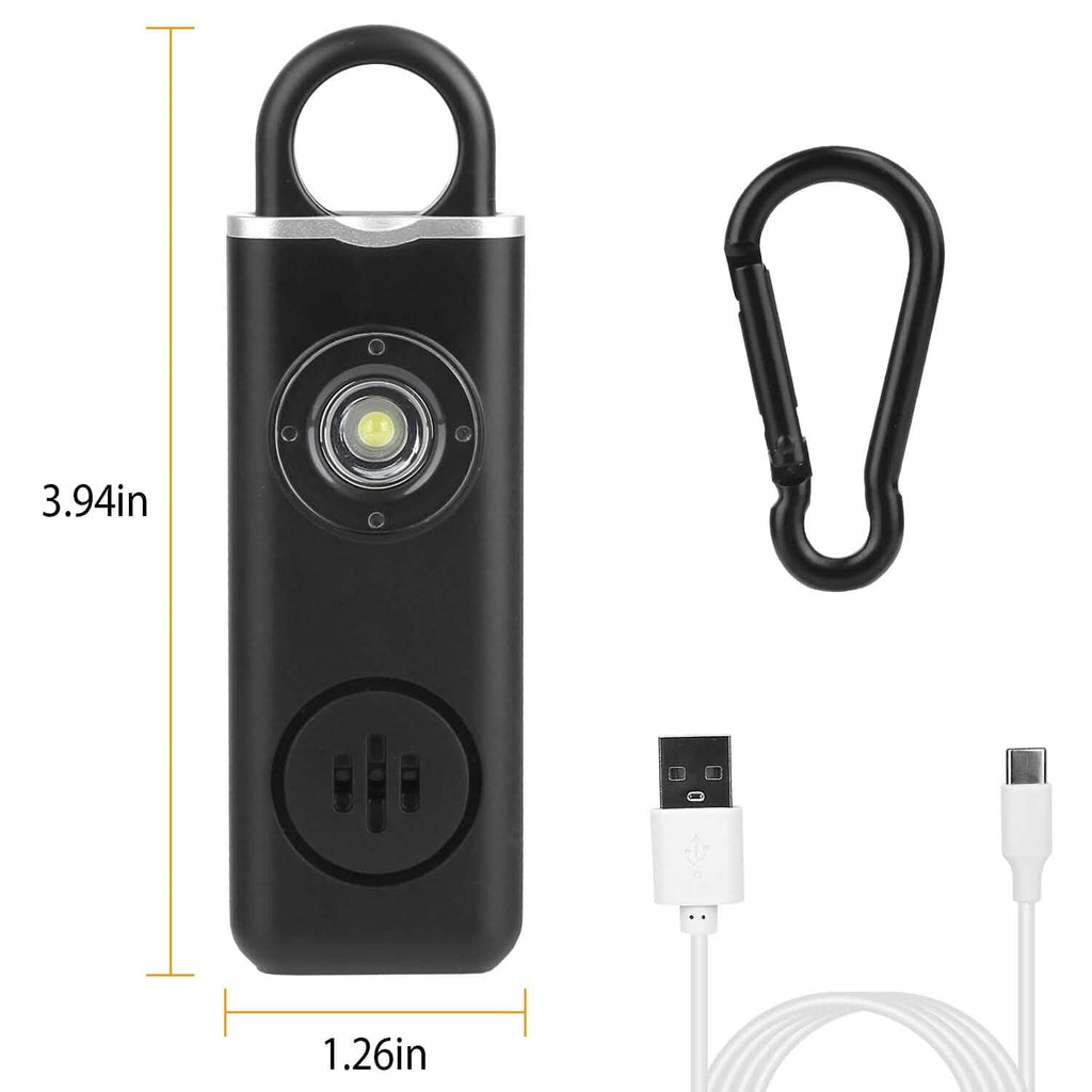 Alarme de sécurité personnelle rechargeable avec lumière stroboscopique