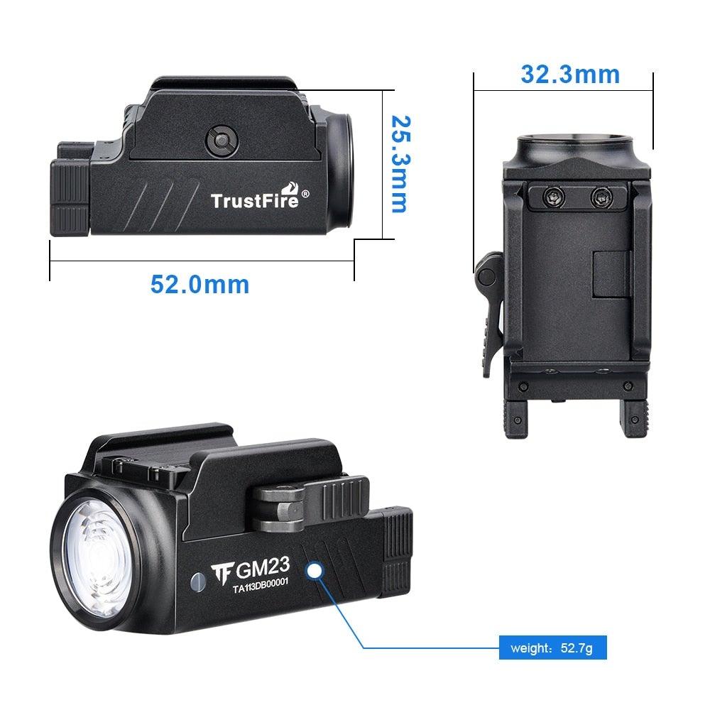 Projecteur rechargeable étanche, haute luminosité réglable, lampe torche tactique LED USB super lumineuse, idéale comme cadeau, lampe de poche montable sur rail pour le camping, la randonnée, la pêche, le jogging et la marche en extérieur.