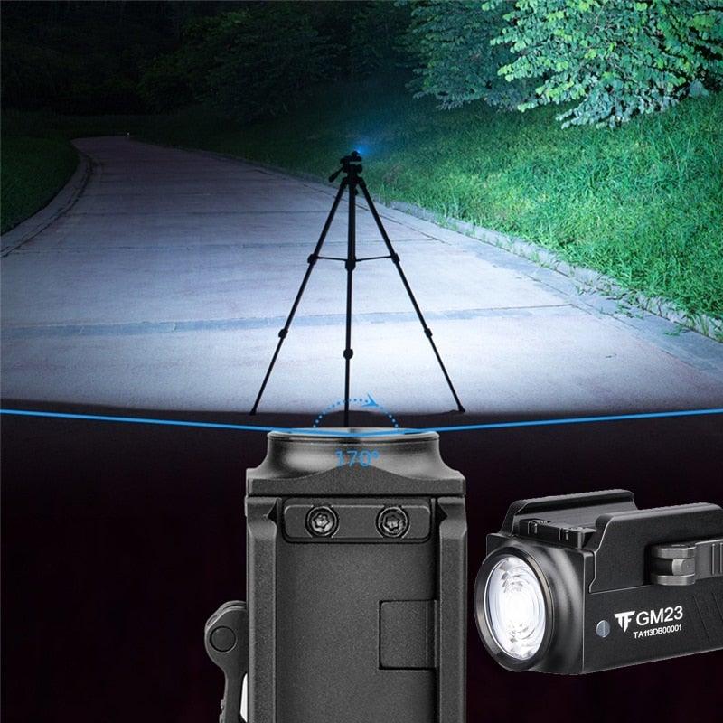 Projecteur rechargeable étanche, haute luminosité réglable, lampe torche tactique LED USB super lumineuse, idéale comme cadeau, lampe de poche montable sur rail pour le camping, la randonnée, la pêche, le jogging et la marche en extérieur.