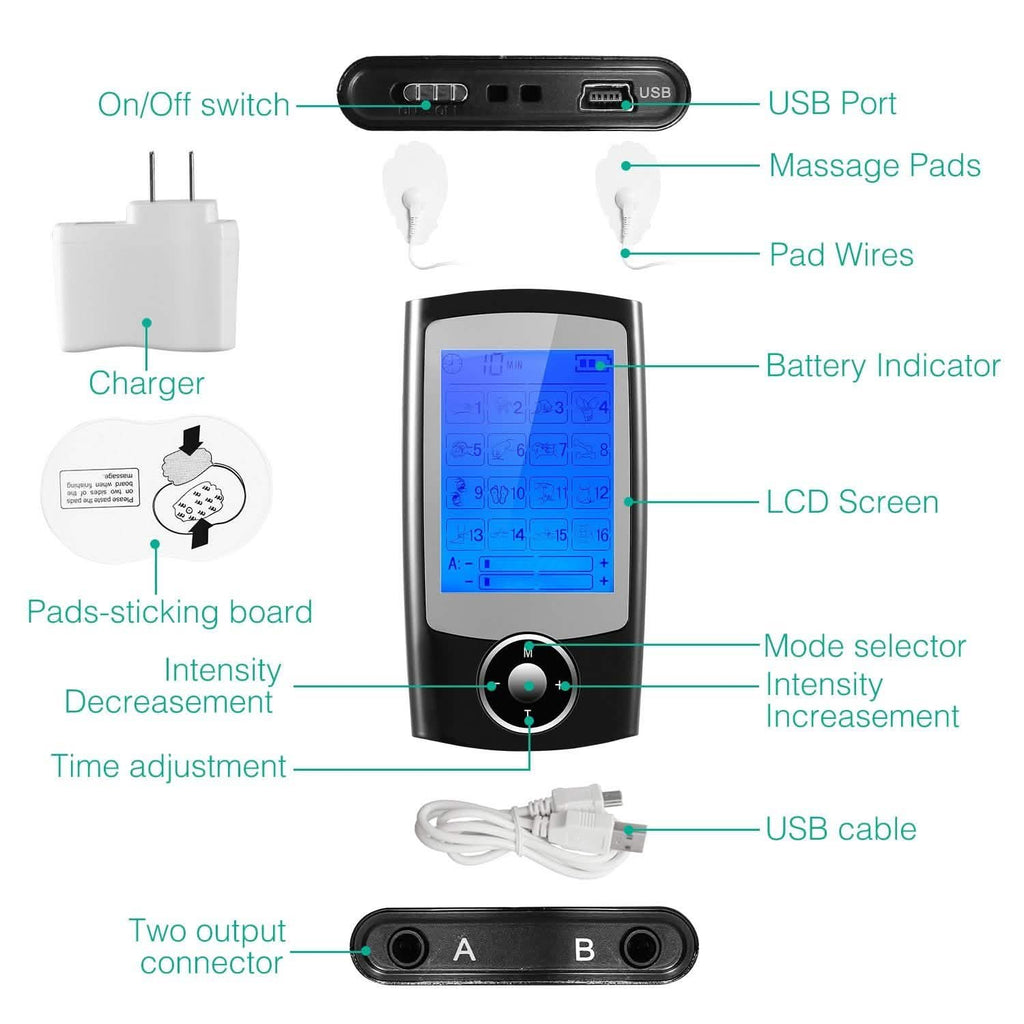 Appareil de massage à impulsions TENS rechargeable