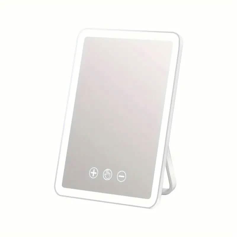 Miroir de maquillage de voyage rechargeable avec lumières LED