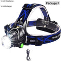 Lampe frontale LED rechargeable ultra-lumineuse à haut lumen Mains libres USB zoomable Étanche Super brillante pour la pêche, le camping, la randonnée, la course, la torche, la lampe de poche