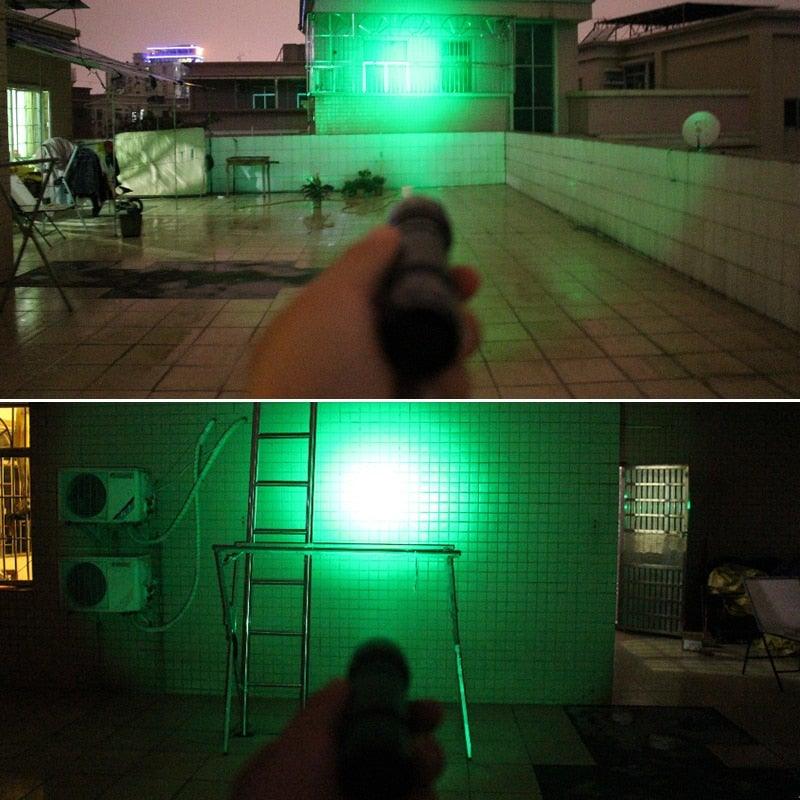 Lampe de poche tactique à LED haute puissance rechargeable USB avec support de rail, lampe de poche tactique blanche à LED avec interrupteur à pression pour la chasse nocturne à longue portée