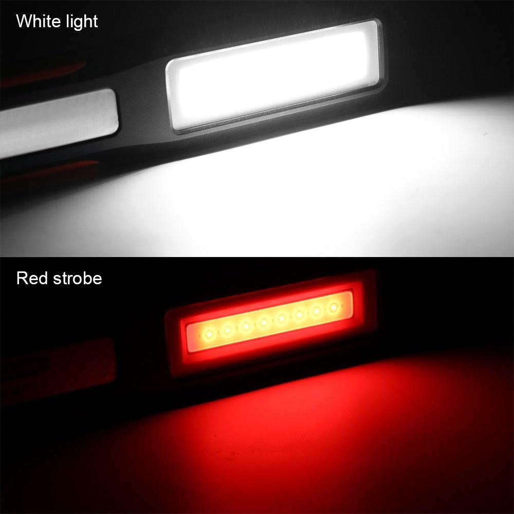 Lampes de travail à LED USB rechargeables Lampe de poche et lampe de travail lumineuses avec clip et base magnétique et clip rotatif Lampe de poche magnétique pour le travail, l'inspection, le camping, la réparation automobile et l'entretien
