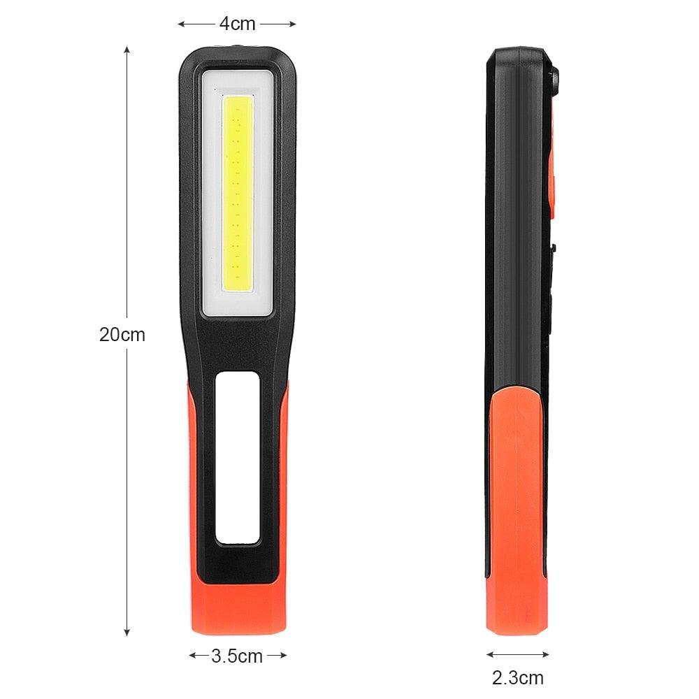 Lampes de travail à LED USB rechargeables Lampe de poche et lampe de travail lumineuses avec clip et base magnétique et clip rotatif Lampe de poche magnétique pour le travail, l'inspection, le camping, la réparation automobile et l'entretien