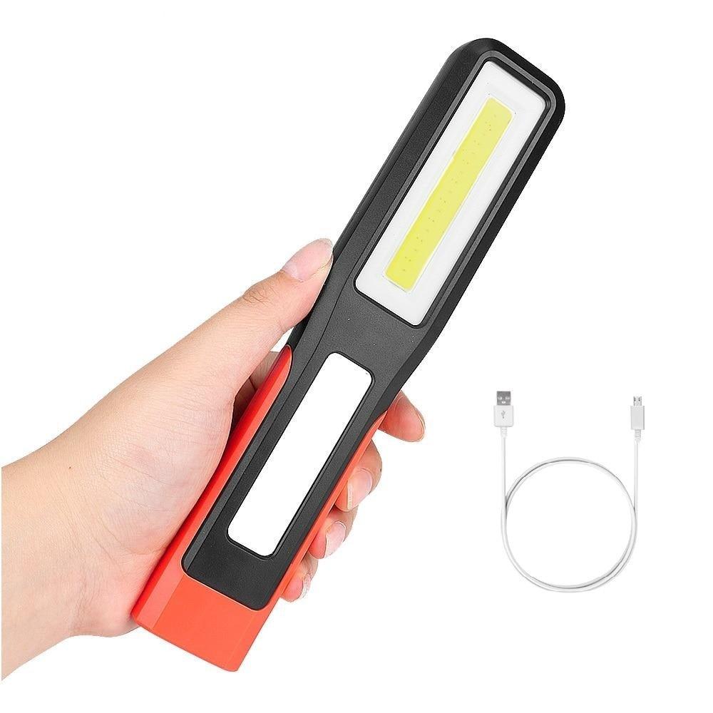 Lampes de travail à LED USB rechargeables Lampe de poche et lampe de travail lumineuses avec clip et base magnétique et clip rotatif Lampe de poche magnétique pour le travail, l'inspection, le camping, la réparation automobile et l'entretien