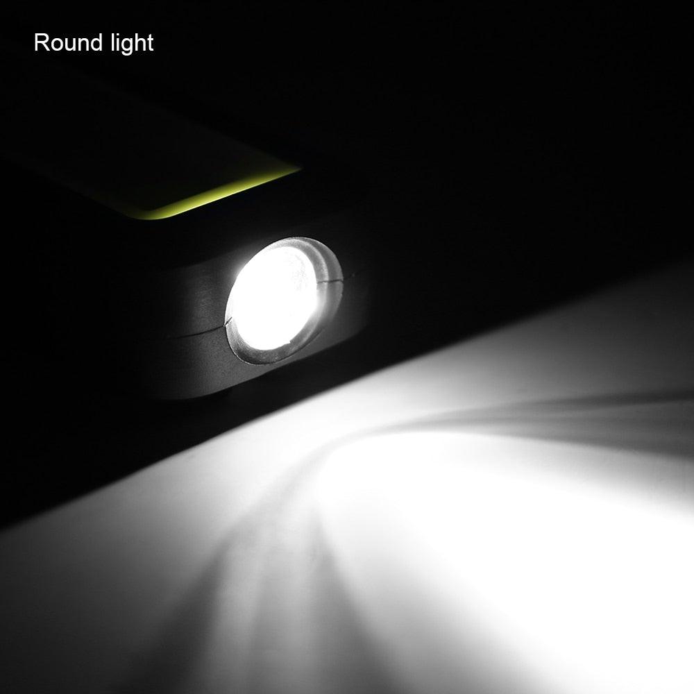 Lampes de travail à LED USB rechargeables Lampe de poche et lampe de travail lumineuses avec clip et base magnétique et clip rotatif Lampe de poche magnétique pour le travail, l'inspection, le camping, la réparation automobile et l'entretien