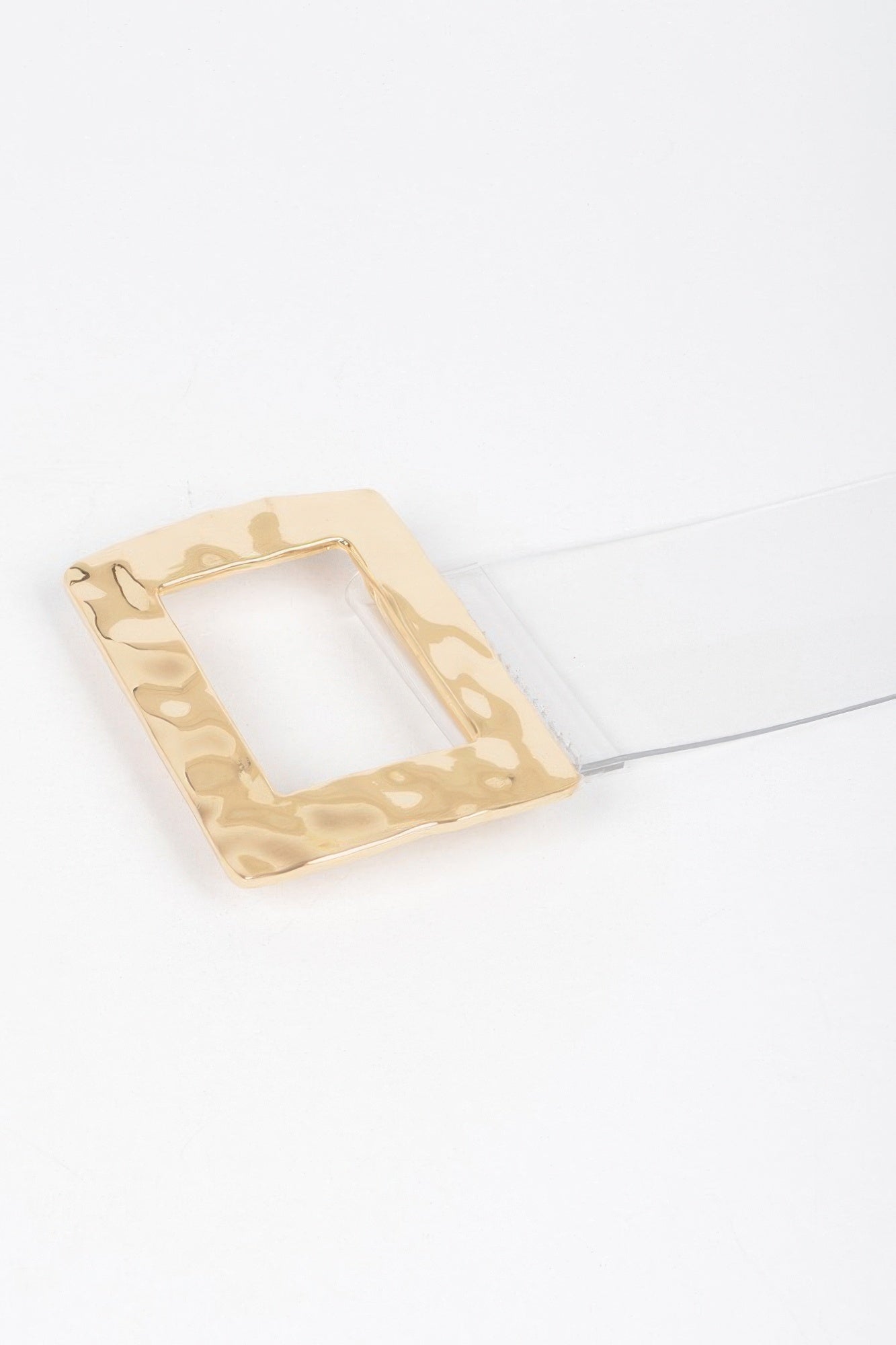 Ceinture transparente avec boucle métallique rectangulaire