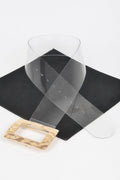 Ceinture transparente avec boucle métallique rectangulaire