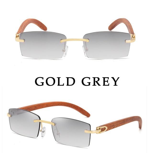 Lunettes de soleil rectangulaires pour hommes/femmes petites lunettes sans monture carrées lunettes de soleil pour hommes super claires sans monture lunettes de soleil classiques carrées de conduite