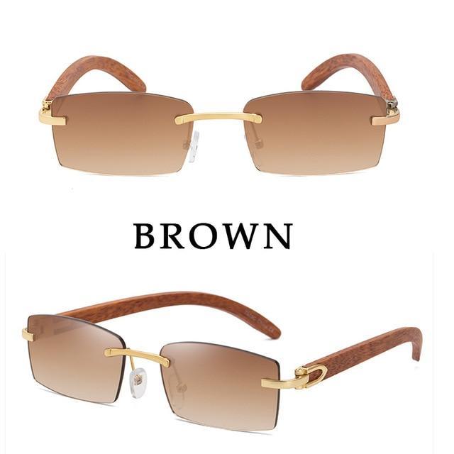 Lunettes de soleil rectangulaires pour hommes/femmes petites lunettes sans monture carrées lunettes de soleil pour hommes super claires sans monture lunettes de soleil classiques carrées de conduite