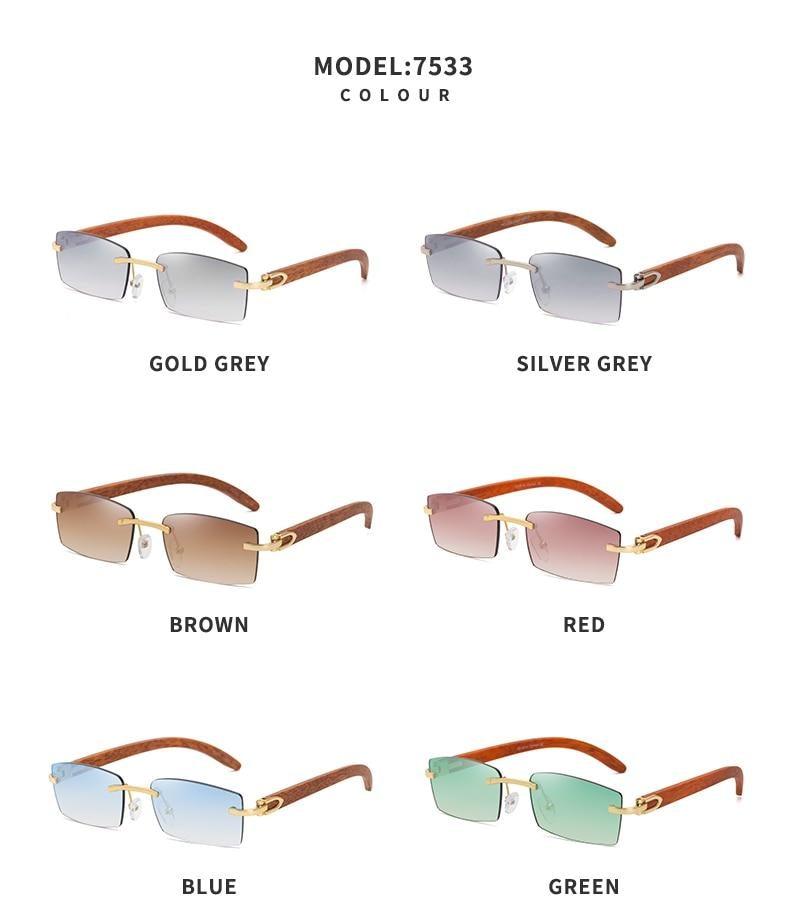 Lunettes de soleil rectangulaires pour hommes/femmes petites lunettes sans monture carrées lunettes de soleil pour hommes super claires sans monture lunettes de soleil classiques carrées de conduite