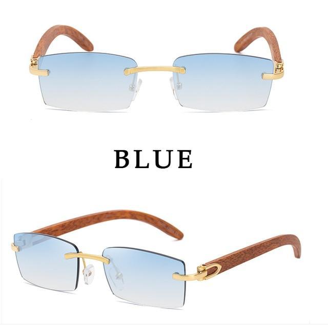Lunettes de soleil rectangulaires pour hommes/femmes petites lunettes sans monture carrées lunettes de soleil pour hommes super claires sans monture lunettes de soleil classiques carrées de conduite