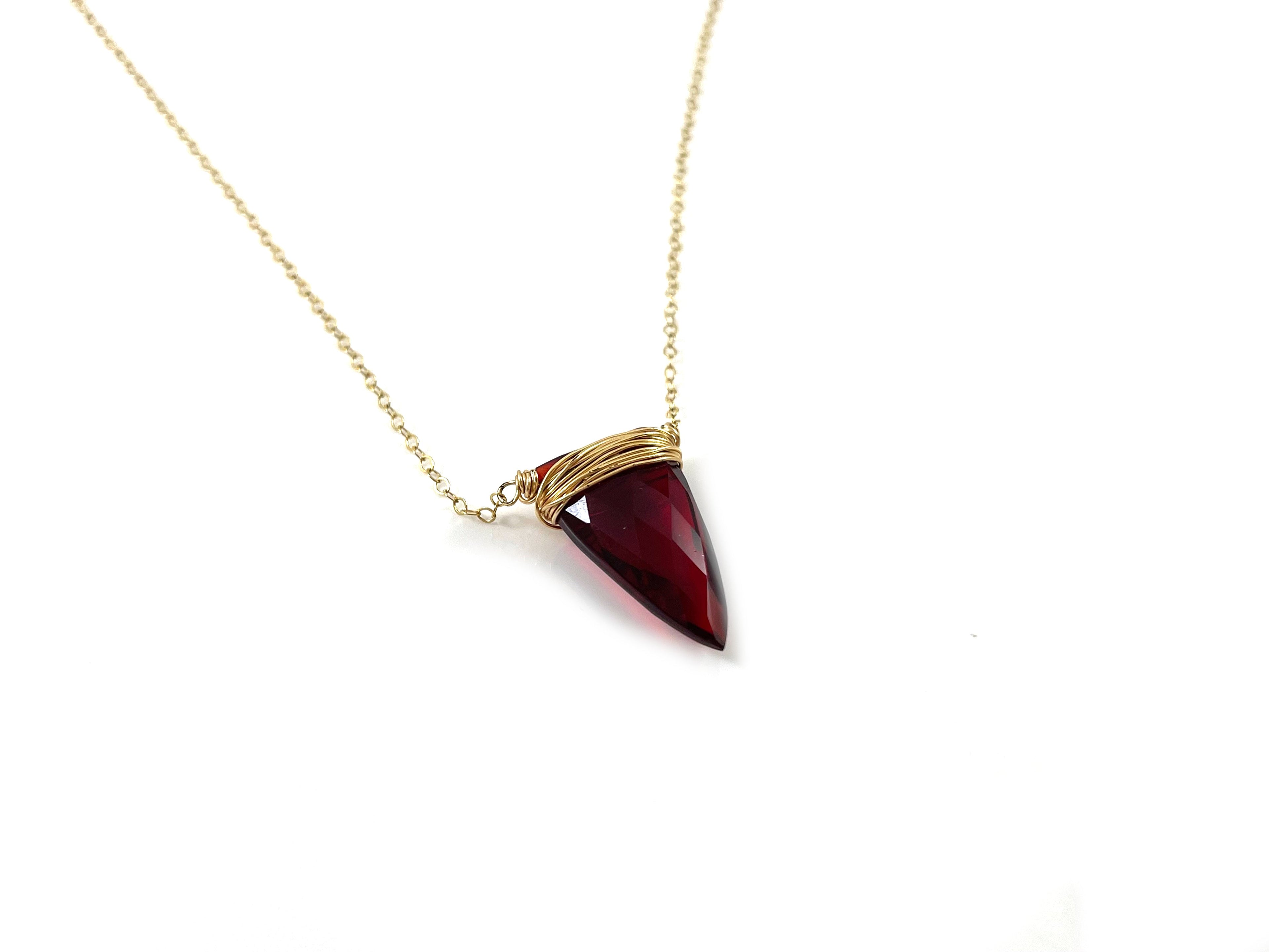Red Quartz Wire Wrapped Necklace