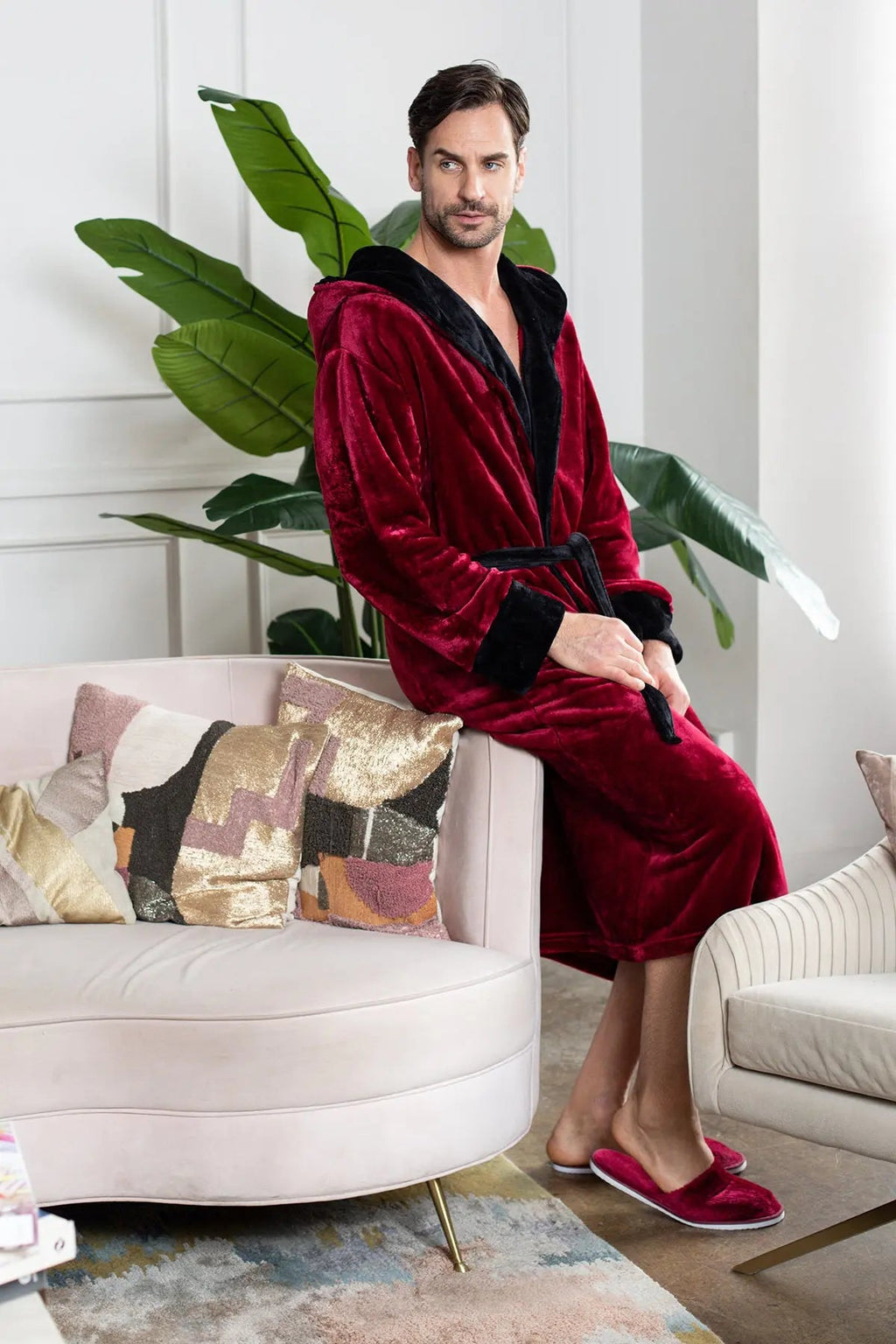 Robe de chambre pour homme à capuche – Confort douillet ultra-doux pour le quotidien