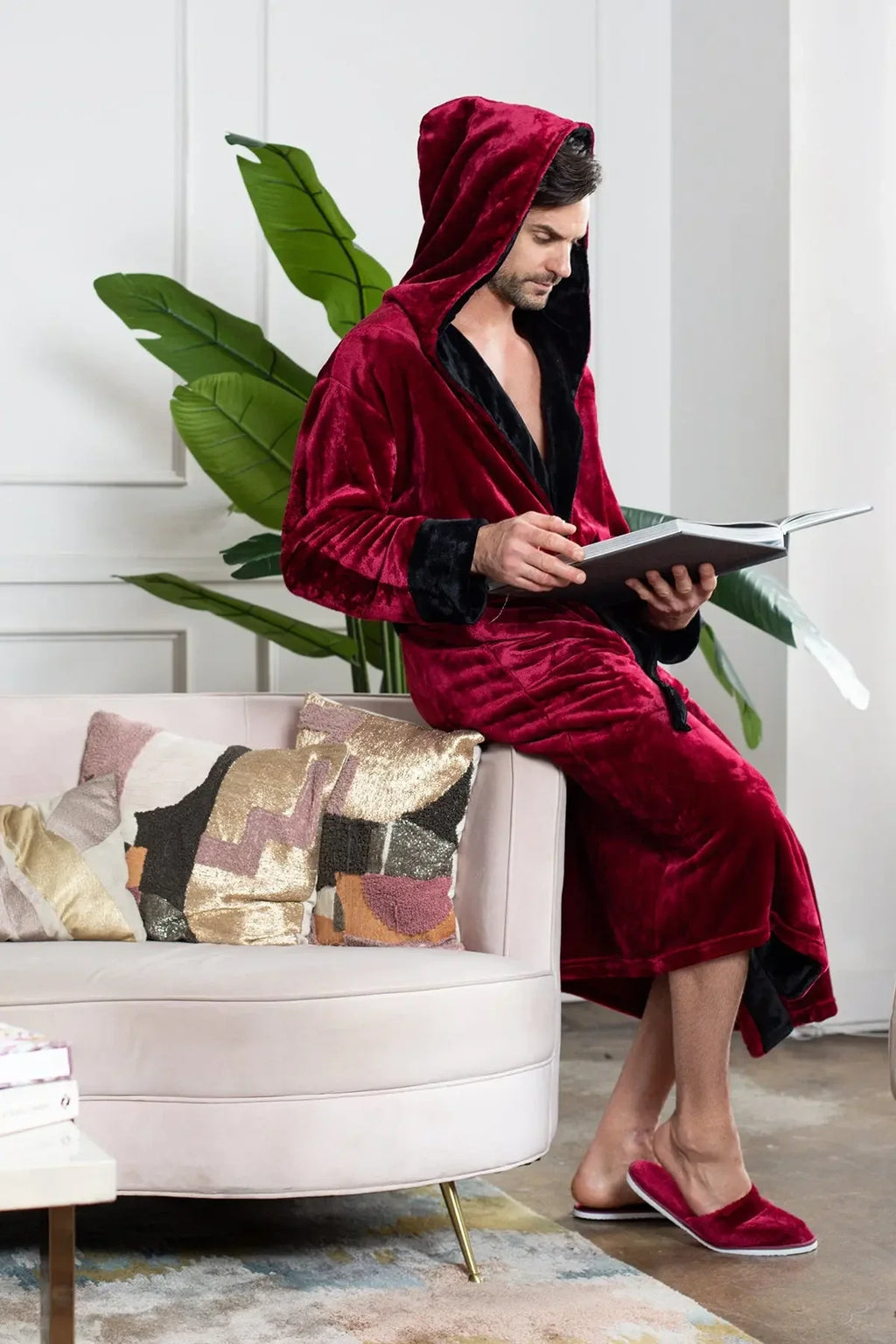 Robe de chambre pour homme à capuche – Confort douillet ultra-doux pour le quotidien