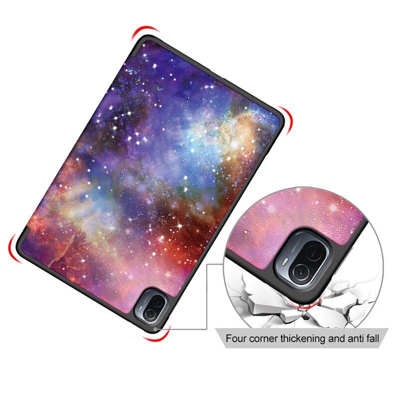Redmi Pad 2022 10.6 Pour Tablette Xiaomi Pad 5 Étui Enfants Pliant Smart Cover Cuir Housse de Protection Mi Pad 5 Pro Étui Support Fonction Cuir Housse Imprimé Cuir de Haute Qualité Housse de Protection