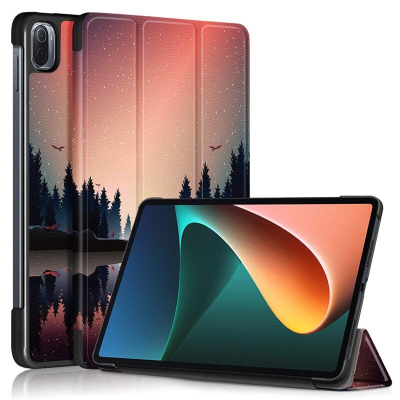 Redmi Pad 2022 10.6 Pour Tablette Xiaomi Pad 5 Étui Enfants Pliant Smart Cover Cuir Housse de Protection Mi Pad 5 Pro Étui Support Fonction Cuir Housse Imprimé Cuir de Haute Qualité Housse de Protection