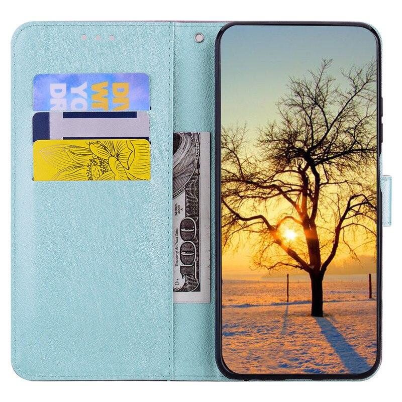 Étui en cuir magnétique Redmi 9T pour Xiaomi Redmi 9T 9AT 9A 9C NFC Redmi9 9 T A Power 9Prime Housse portefeuille mignonne en cuir coloré de qualité supérieure Dragonne Support de visualisation Étui portefeuille magnétique à rabat de protection interne