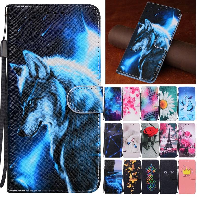 Étui en cuir magnétique Redmi 9T pour Xiaomi Redmi 9T 9AT 9A 9C NFC Redmi9 9 T A Power 9Prime Housse portefeuille mignonne en cuir coloré de qualité supérieure Dragonne Support de visualisation Étui portefeuille magnétique à rabat de protection interne